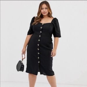NWT Asos Curve Linen midi Dress, 1X, 16 Tall